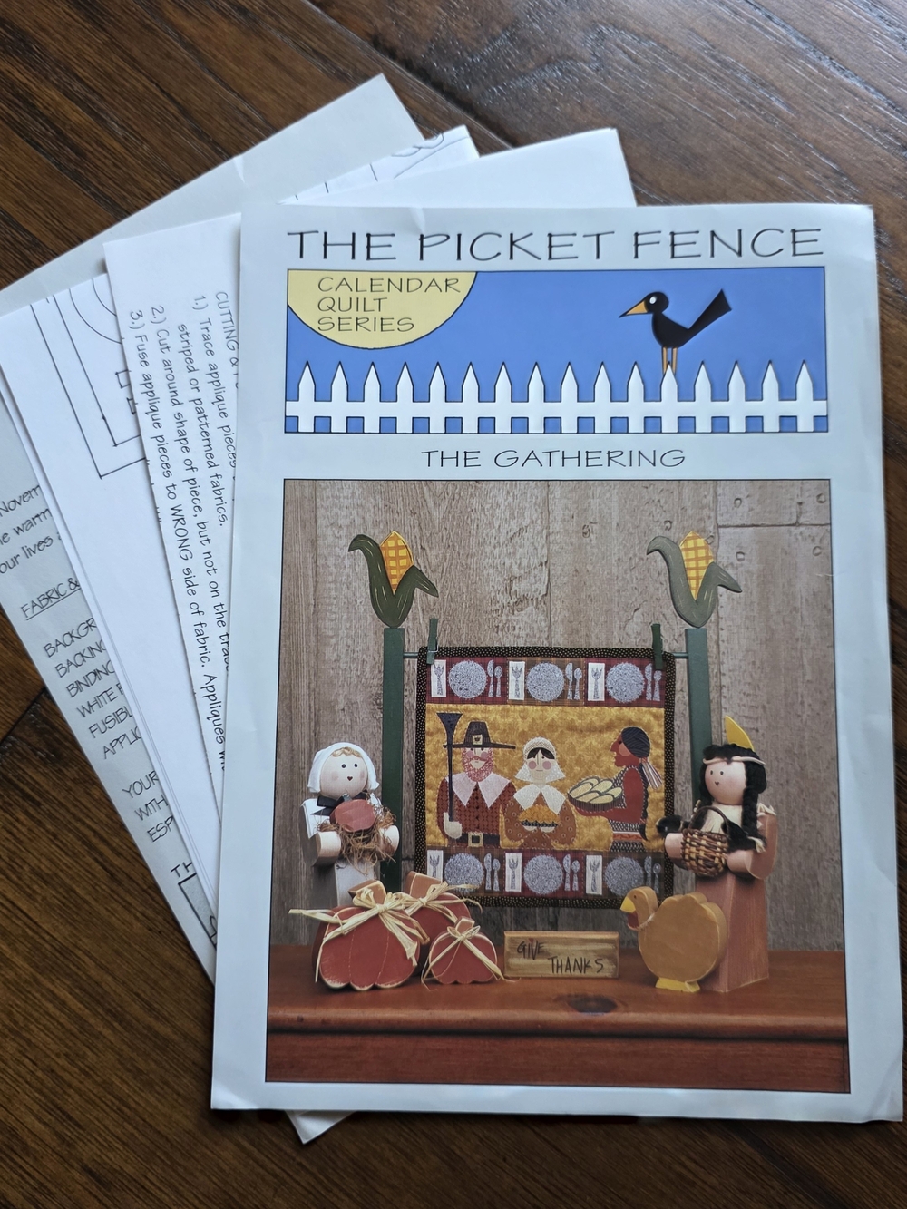 VTG 1997 The Picket Fence "The Gathering" November Quilt Calendar Pattern